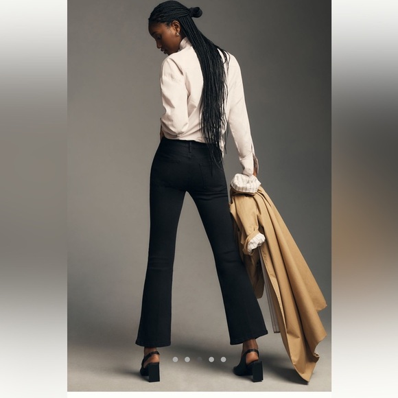 FRAME Le Bardot Crop Flare, Black Noir - 25 - Picture 2 of 8